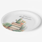 Cactus Book Themed | Babyparty Pappteller (Schrägansicht)