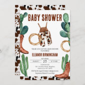Cactus Boots Rodeo Cowboy Baby Shower Einladung (Vorne/Hinten)