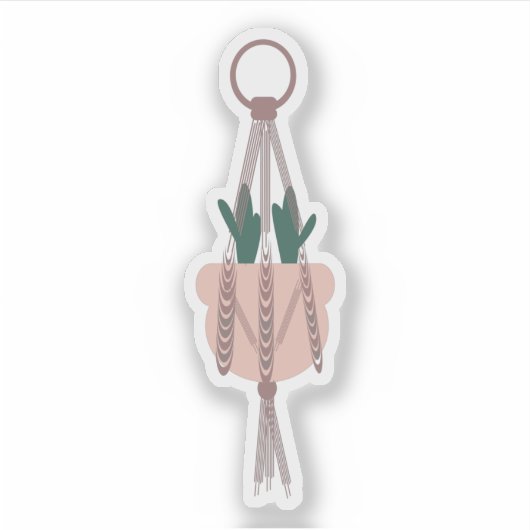 Cactus Botanical Hanging House Pflanze Grünflächen Aufkleber (Vorderseite)