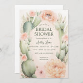 Cactus Brautparty, boho Blume Einladung (Vorne/Hinten)