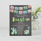 Cactus Brautparty Mexican Fiesta Einladung (Stehend Vorderseite)