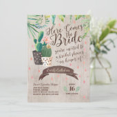 Cactus Bridal Shower Invitation - Wüstenchic Einladung (Stehend Vorderseite)