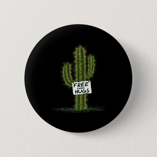Cactus Cacti Funny Art Humor Sweet Hugs  Button (Vorderseite)
