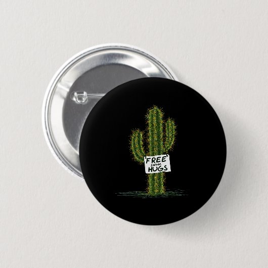 Cactus Cacti Funny Art Humor Sweet Hugs  Button (Vorne & Hinten)