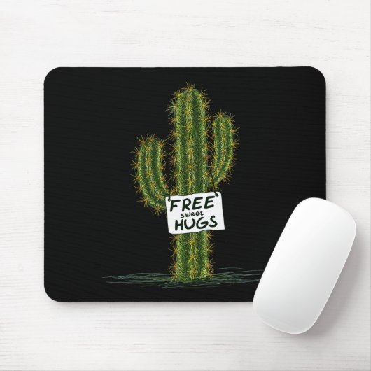 Cactus Cacti Funny Art Humor Sweet Hugs Mousepad (Mit Mouse)