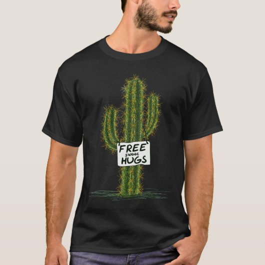 Cactus Cacti Funny Art Humor Sweet Hugs T-Shirt (Vorderseite)