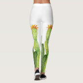 Cactus Cacti Grüne Wasserfarbe Natur botanisch Leggings (Rückseite)
