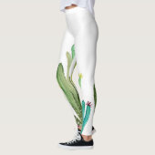 Cactus Cacti Grüne Wasserfarbe Natur botanisch Leggings (Links)