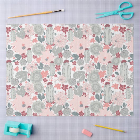 Cactus Cacti Pink Mint Sukkulturen Seidenpapier (Basteln)