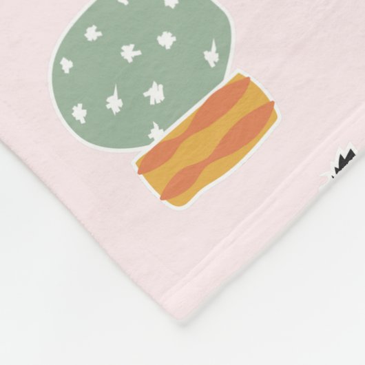 Cactus Cacti Succulent Pink Greenerenery Monogram Fleecedecke (Ecke)