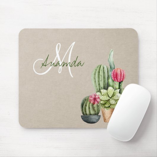 Cactus Cacti Succulent Südwestwüste Monogram Mousepad (Mit Mouse)