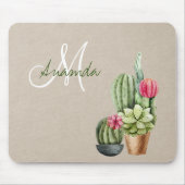 Cactus Cacti Succulent Südwestwüste Monogram Mousepad (Vorne)