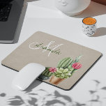Cactus Cacti Succulent Südwestwüste Monogram Mousepad<br><div class="desc">Dieses Design wurde durch digitale Kunst erstellt und kann personalisiert werden, indem Sie auf den Knopf Anpassen klicken und die Farbe ändern, einen Namen, Initialen oder Ihre Lieblingssprache hinzufügen. Kontaktieren Sie mich unter colorflowcreations@gmail.com , wenn Sie dieses Design für ein anderes Produkt haben möchten. Kaufen Sie meine originale abstrakte Acrylmalerei...</div>