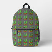 Cactus cacti succulents pattern grau bedruckter rucksack (Vorderseite)