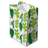 Cactus Cacti Succulents Pattern Mittlere Geschenktüte (Vorderseite Schrägansicht)