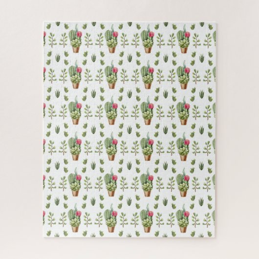 Cactus Cacti Succulents Pattern | Puzzle (Vertikal)
