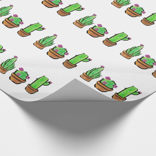 Cactus cacti succuli geschenkpapier (Ecke)