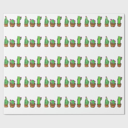 Cactus cacti succuli geschenkpapier (Flach)