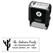 Cactus Calligraphy Address Family Handwriting Permastempel (Beispiel)