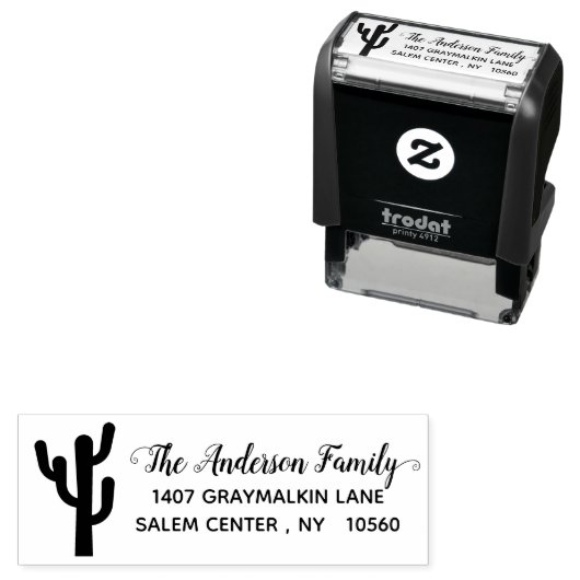 Cactus Calligraphy Address Family Handwriting Permastempel (Beispiel)