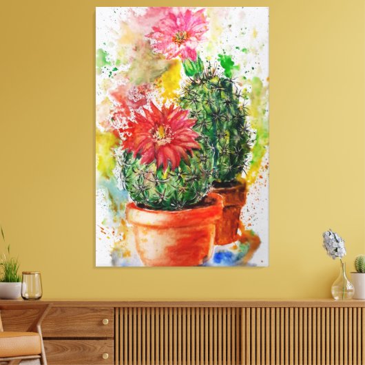 Cactus Canvas Print - Malerei Leinwanddruck (Insitu (Wohnzimmer))