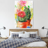Cactus Canvas Print - Malerei Leinwanddruck (Insitu (Schlafzimmer))