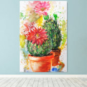 Cactus Canvas Print - Malerei Leinwanddruck (Insitu (Holzboden))