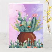 Cactus Card Karte (Gelbe Blume)