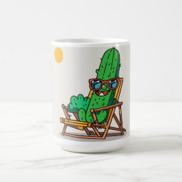 Cactus Caricaturesco en la Playa - Taza Divertida Kaffeetasse