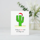 Cactus Christmas Feiertagspostkarte (Stehend Vorderseite)
