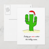 Cactus Christmas Feiertagspostkarte (Vorne/Hinten)