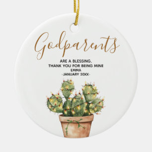 Cactus Christmas Godelelternfamilie Keepake Keramik Ornament