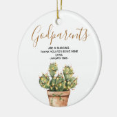 Cactus Christmas Godelelternfamilie Keepake Keramik Ornament (Links)