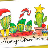 Cactus Christmas greeting card von Nicole Janes Karte