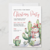 Cactus Christmas Party Einladung (Vorderseite)