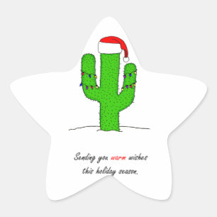 Cactus Christmas Stern-Aufkleber