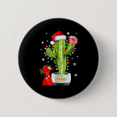 Cactus Christmas Sweater Lights Santa Xmas Plant L Button (Vorderseite)