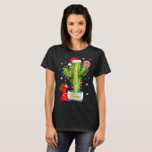 Cactus Christmas Sweater Lights Santa Xmas Plant L T-Shirt (Vorne ganz)
