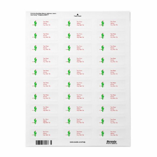Cactus Christmas Tree - Address Labels (Vorne)