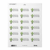 Cactus Christmas Tree Address labels Adressaufkleber (Vorne)
