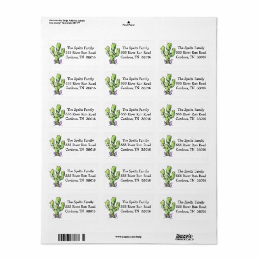 Cactus Christmas Tree Address labels Adressaufkleber (Vorne)