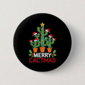 Cactus Christmas Tree Funny Merry Cactmas Cactus M Button (Vorderseite)