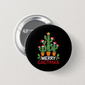 Cactus Christmas Tree Funny Merry Cactmas Cactus M Button (Vorne & Hinten)