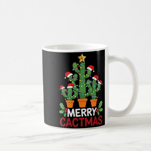 Cactus Christmas Tree Funny Merry Cactmas Cactus M Kaffeetasse (Rechts)