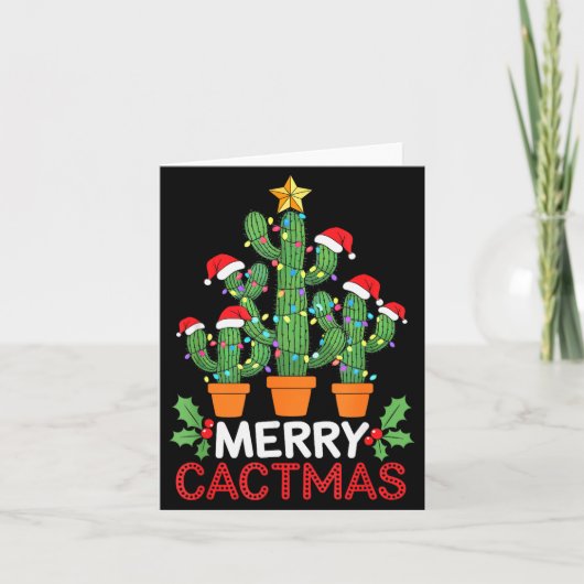 Cactus Christmas Tree Funny Merry Cactmas Cactus M Karte (Vorderseite)