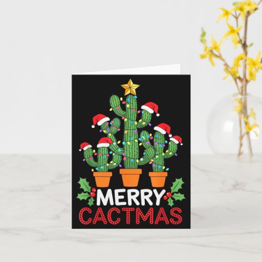 Cactus Christmas Tree Funny Merry Cactmas Cactus M Karte (Gelbe Blume)