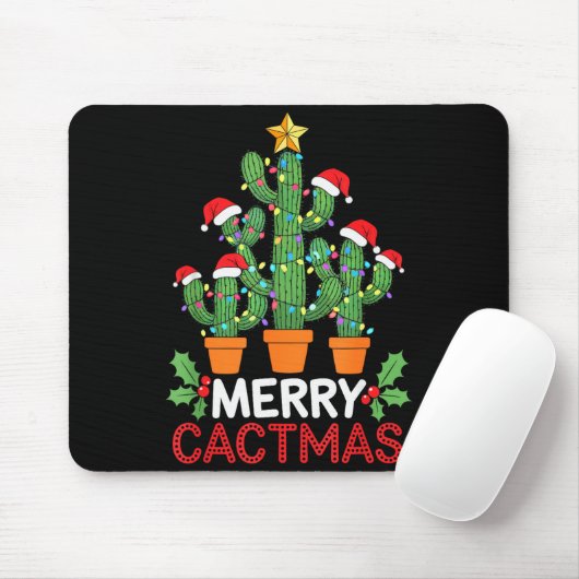 Cactus Christmas Tree Funny Merry Cactmas Cactus M Mousepad (Mit Mouse)
