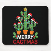 Cactus Christmas Tree Funny Merry Cactmas Cactus M Mousepad (Vorne)