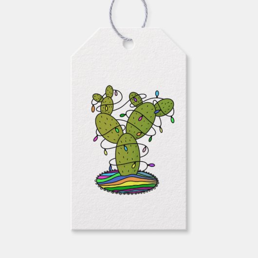 Cactus Christmas Tree Geschenkanhänger (Vorderseite)