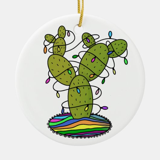 Cactus Christmas Tree Keramik Ornament (Vorne)